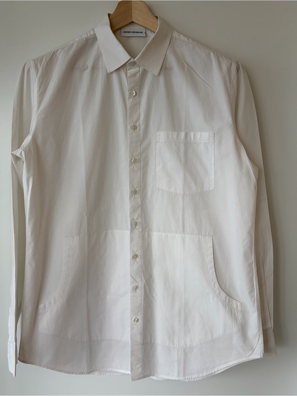 Minimalist White Men's Button-Up Shirt